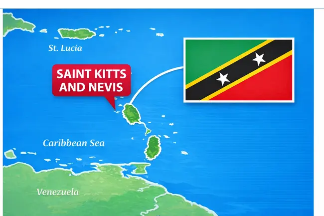 
Saint Kitts and Nevis map location