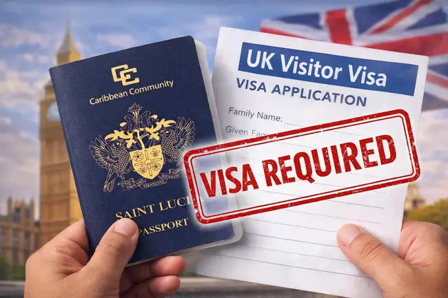 Saint Lucia visa requirement to UK UK visa requirement for Saint Lucia citizens from 5 march 2026